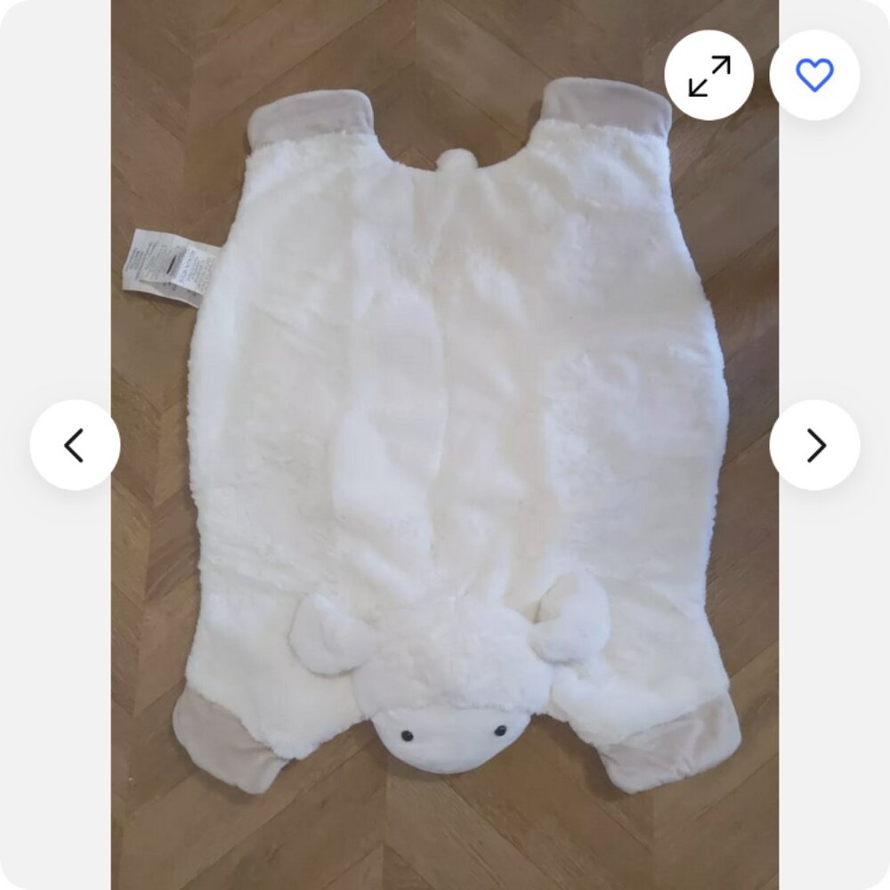 Pottery Barn Kids Lamb Critter Plush Play Mat mono removed